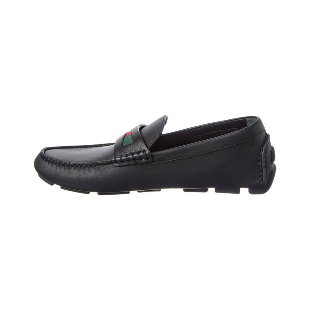 Gucci Gg Logo Leather Loafer, Black - Picture 2 of 5